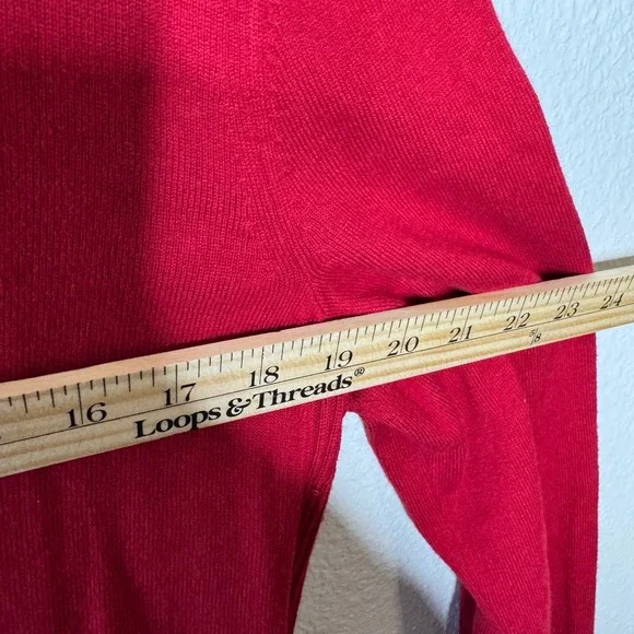 J Jill Red Long Sleeve Crew Neck Sweater Knit Top Women's Size M - Picture 6 of 7